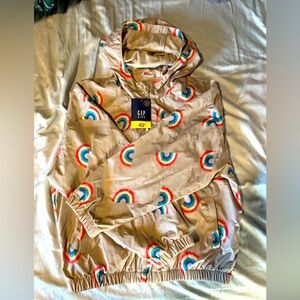 NWT Gap Kids windbreaker size XL 14/16 girls, rainbows